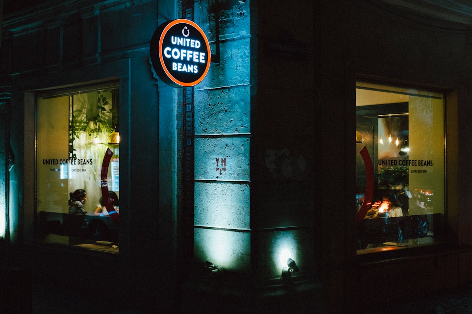 United Coffee Beans neon signage