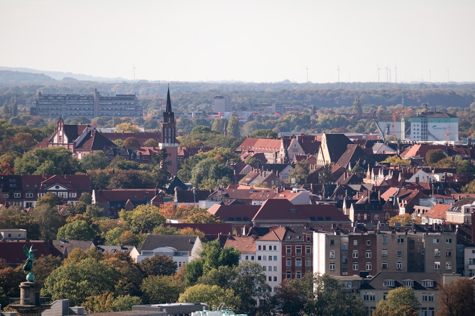 a city with lots of tall buildings and a clock tower
