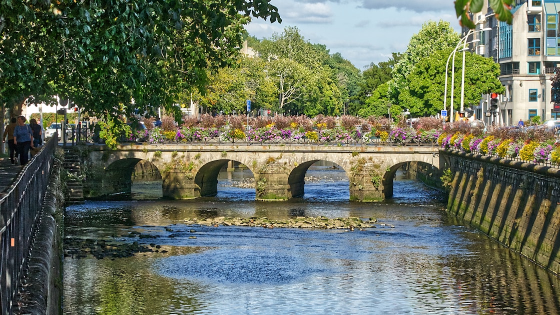 gray concrete bridge over river