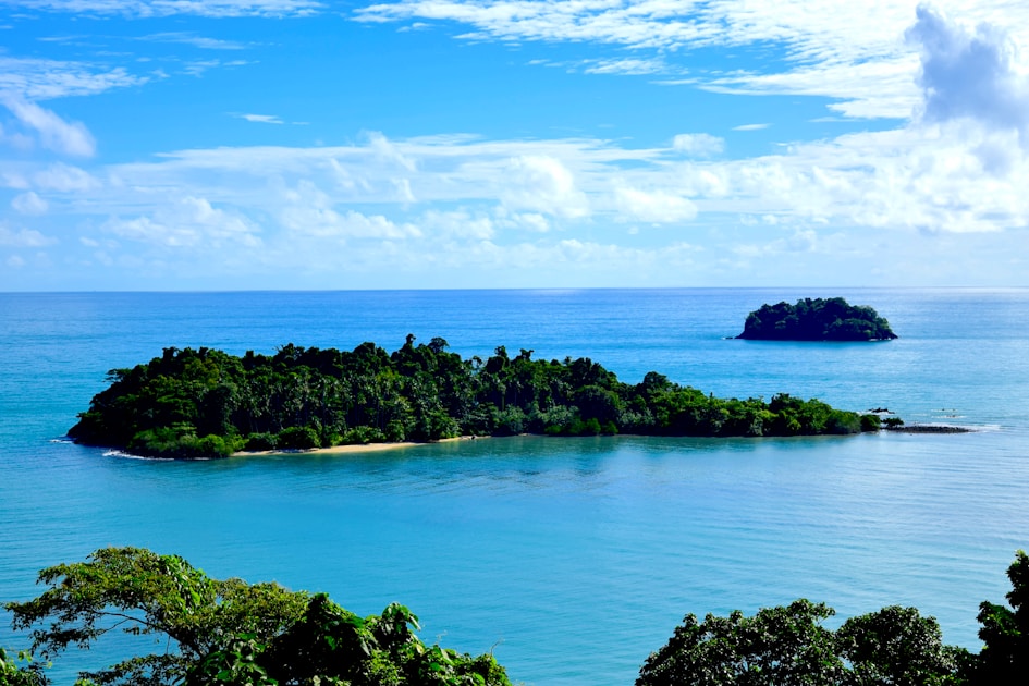 a small island in the middle of the ocean