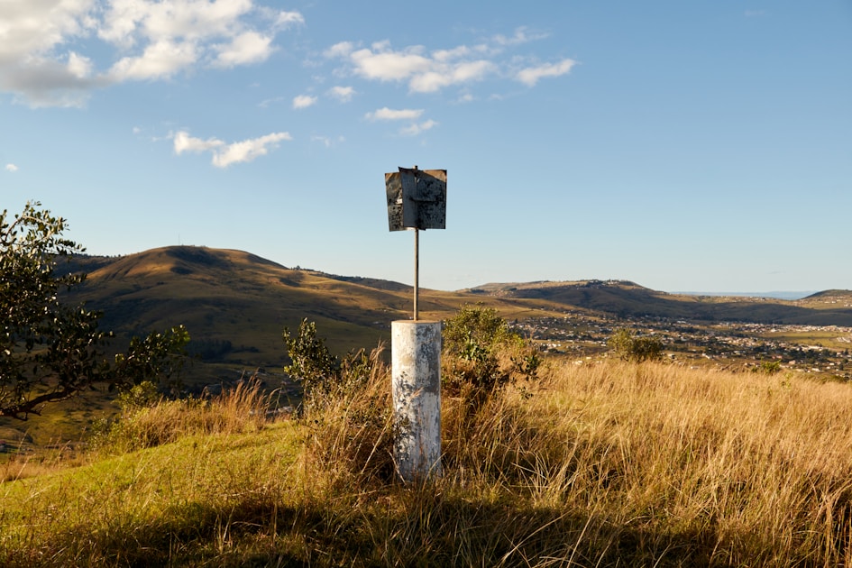 a sign in a field